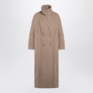Dries Van Noten Oversized Coat In Camel-Coloured Cotton Women